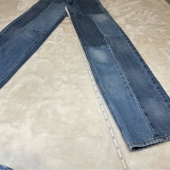 PacSun High Waist Boyfriend Patchwork Denim Jeans Size 22 - Picture 10 of 14